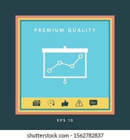 Projector screen with graph. Graphic elements for your design