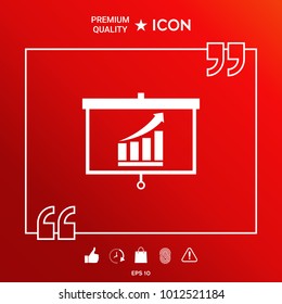 Projector screen with Growing bars graphic