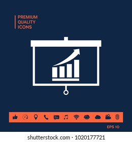 Projector screen with Growing bars graphic