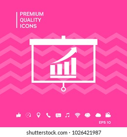 Projector screen with Growing bars graphic