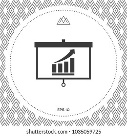 Projector screen with Growing bars graphic