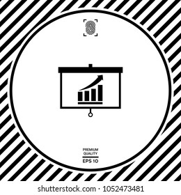 Projector screen with Growing bars graphic