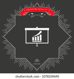 Projector screen with Growing bars graphic