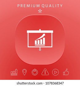 Projector screen with Growing bars graphic