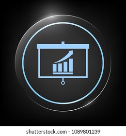 Projector screen with Growing bars graphic