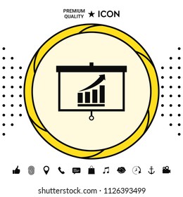 Projector screen with Growing bars graphic