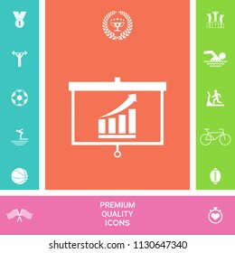 Projector screen with Growing bars graphic