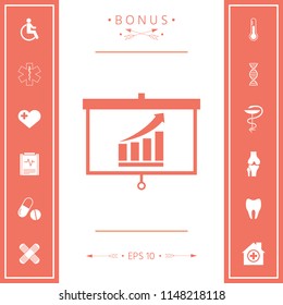 Projector screen with Growing bars graphic