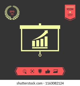 Projector screen with Growing bars graphic