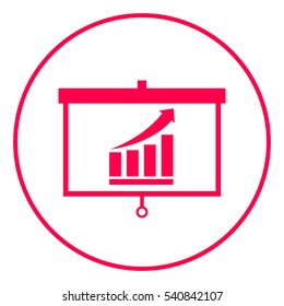 Projector screen with Growing bars graphic