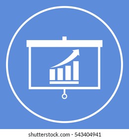 Projector screen with Growing bars graphic