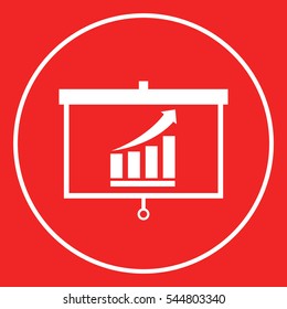 Projector screen with Growing bars graphic