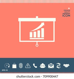 Projector screen with Growing bars graphic