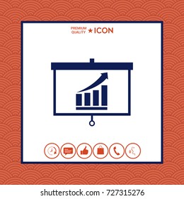 Projector screen with Growing bars graphic