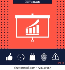 Projector screen with Growing bars graphic