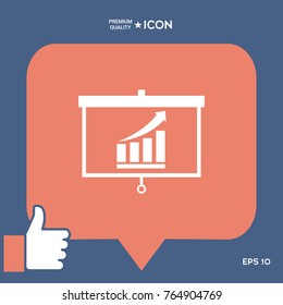 Projector screen with Growing bars graphic