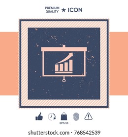 Projector screen with Growing bars graphic