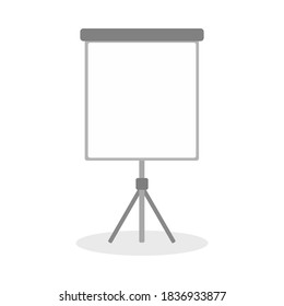 La pantalla del proyector tiene espacio libre.Estilo de diseño plano.Aislado sobre fondo blanco.Ilustración vectorial sobre la presentación.