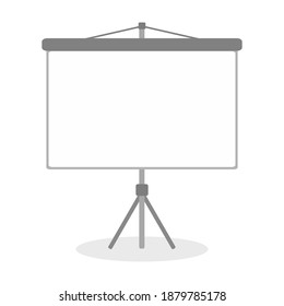 Projector screen have free space.Flat design style.Isolated on white background.Vector illustration about presentation.