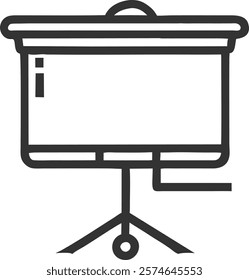 Projector Screen Icon Depicting Team Meetings and Presentations, Ideal for Business Concepts