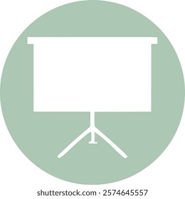 Projector Screen Icon Depicting Team Meetings and Presentations, Ideal for Business Concepts