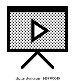 Projector Screen Icon with Dots Style