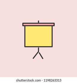Projector screen icon. Element of color education for mobile concept and web apps illustration. Thin line icon for website design and development, app development