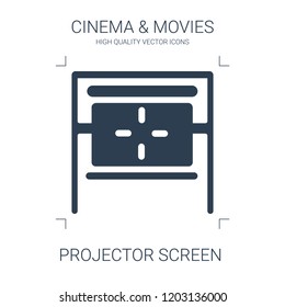 projector screen icon. high quality filled projector screen icon on white background. from cinema collection flat trendy vector projector screen symbol. use for web and mobile