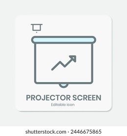 icono de pantalla de proyector con un diseño simple y minimalista