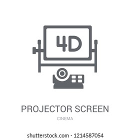 Projector Screen icon. Trendy Projector Screen logo concept on white background from Cinema collection. Suitable for use on web apps, mobile apps and print media.