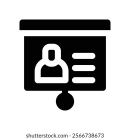 projector screen icon. vector glyph icon for your website, mobile, presentation, and logo design.