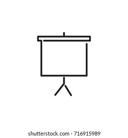 Projector screen icon. Vector illustration on the white background