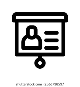 projector screen icon. vector line icon for your website, mobile, presentation, and logo design.