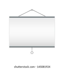 Projector screen. Isolated on white EPS10 vector illustration.