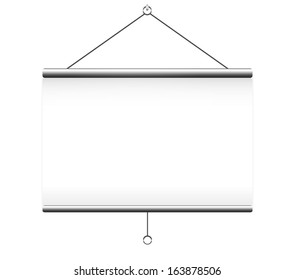 Projector screen on white background