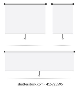 projector screen set blank illustration