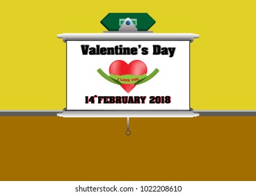 projector screen and valentine's