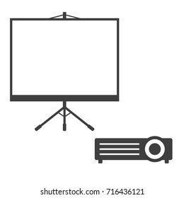 Projector Screen Vector Design Icon Set