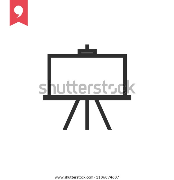 Projector\
screen vector icon, presentation board\
symbol