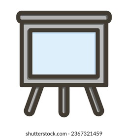 Projector Screen Vector Thick Line Filled Colors Icon For Personal And Commercial Use.
