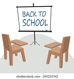 projector screen with words back to school 