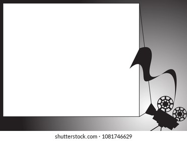 A Projector silhouette with a blank screen