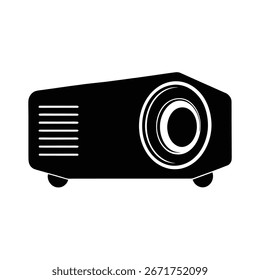 Projector Silhouette Vector Art Illustration