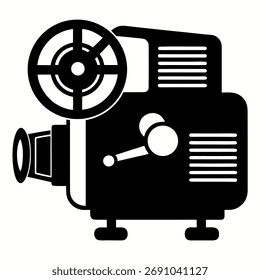 Vector de la silueta del proyector sobre fondo blanco