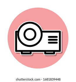 icono de la etiqueta del proyector. Línea delgada simple, contorno vectorial de iconos web para ui y ux, sitio web o aplicación móvil