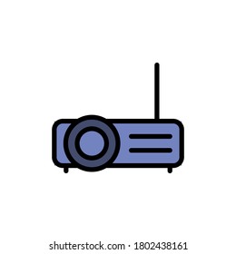 Icono de tecnología de proyectores. Color simple con elementos de vector de contorno de iconos de accesorios de gabinete para ui y ux, sitio web o aplicación móvil
