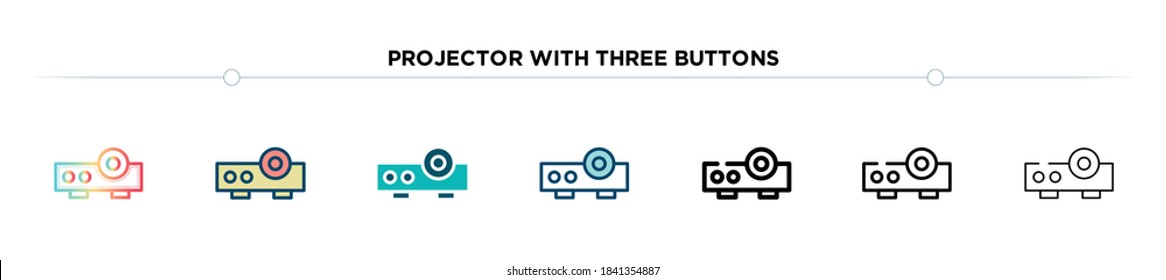projector with three buttons icon designed in gradient, filled, two color, thin line and outline style. vector illustration of projector with three buttons vector icons. can be used for mobile, ui, we