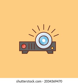projector vector flat color icon