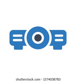 projector vector glyph color icon 