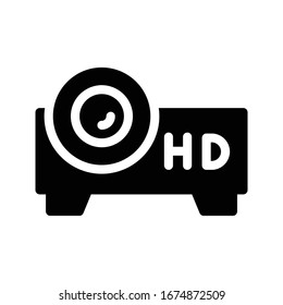 projector vector glyph flat icon 